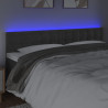 Cabeceira de cama c/luzes LED veludo 200x5x78/88cm cinza-escuro 3