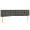 Cabeceira de cama c/luzes LED veludo 200x5x78/88cm cinza-escuro 4