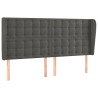 Cabeceira cama c/ abas veludo 203x23x118/128 cm cinzento-escuro 2