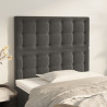 Cabeceira de cama 2 pcs veludo 100x5x78/88 cm cinzento-escuro 1