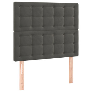 Cabeceros 2 unidades de terciopelo gris oscuro 100x5x78/88 cm H