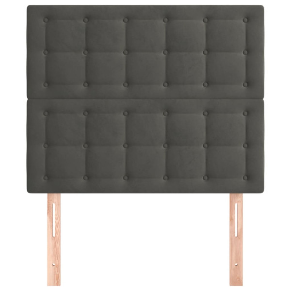 Cabeceira de cama 2 pcs veludo 100x5x78/88 cm cinzento-escuro M 3