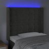 Cabecero con LED de terciopelo gris oscuro 103x16x118/128 cm 4
