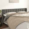 Cabeceira de cama c/ abas veludo 203x16x78/88cm cinzento-escuro 1