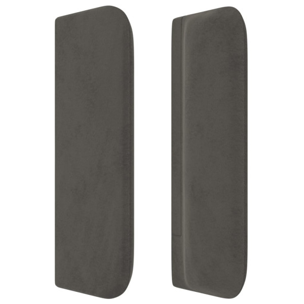 Cabeceira de cama c/ abas veludo 203x16x78/88cm cinzento-escuro M 4