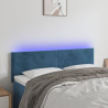 Cabecero con LED de terciopelo marrón oscuro 144x5x78/88 cm 1