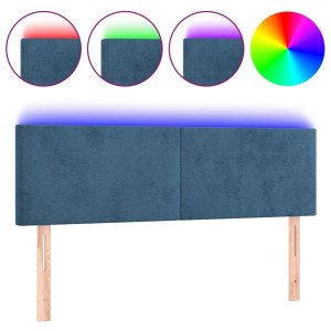 Cabecero con LED de terciopelo marrón oscuro 144x5x78/88 cm H