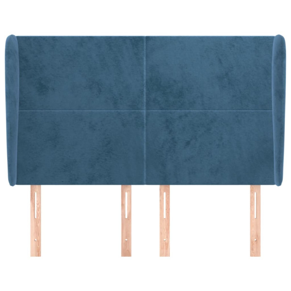 Cabecero con orejas de terciopelo azul oscuro 147x23x118/128 cm M 3