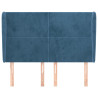 Cabeceira cama c/ abas veludo 147x23x118/128 cm azul-escuro 3