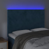 Cabecero con luces LED terciopelo azul oscuro 144x5x118/128 cm 3