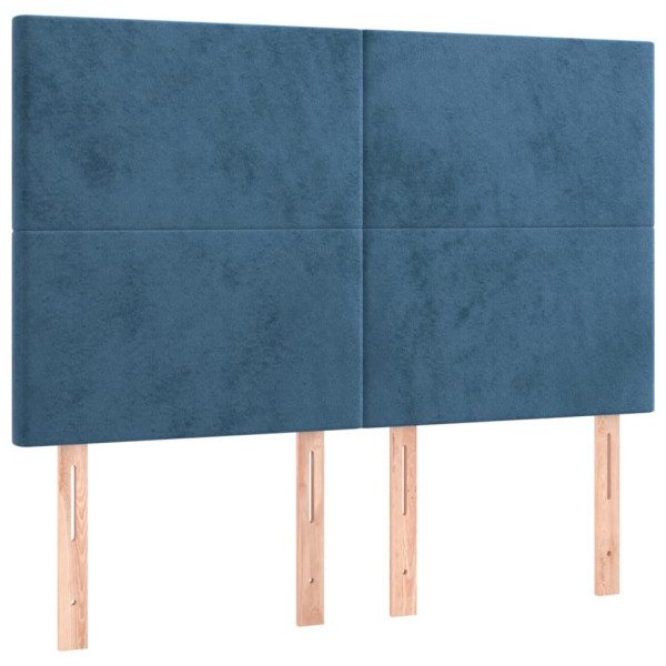 Cabecero con luces LED terciopelo azul oscuro 144x5x118/128 cm M 4