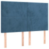 Cabecero con luces LED terciopelo azul oscuro 144x5x118/128 cm 4