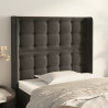 Cabecero con orejas de terciopelo gris oscuro 103x16x118/128 cm 1