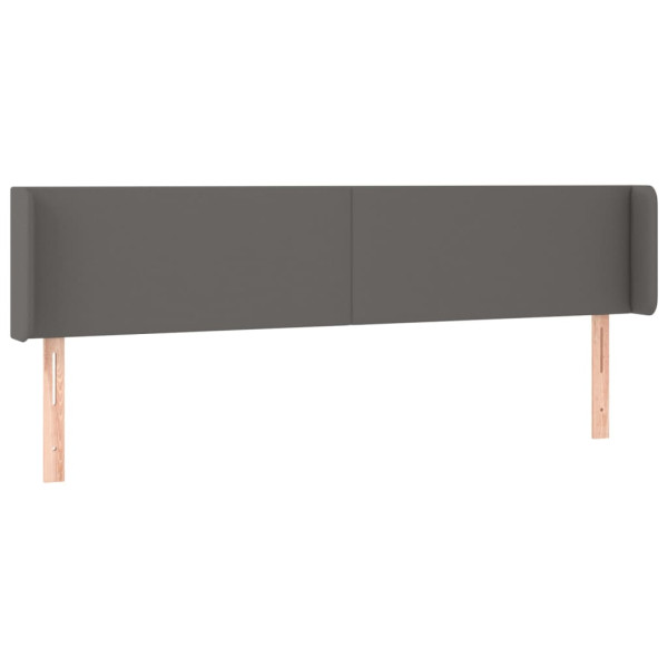 Cabecero con LED cuero sintético gris 203x16x78/88 cm M 3