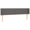 Cabeceira cama c/ LED 203x16x78/88 cm couro artificial cinzento 3