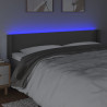 Cabeceira cama c/ LED 203x16x78/88 cm couro artificial cinzento 4