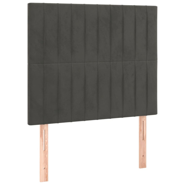 Cabecero con luces LED terciopelo gris oscuro 90x5x118/128 cm M 4
