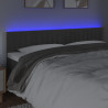 Cabeceira de cama c/luzes LED veludo 180x5x78/88cm cinza-escuro 3