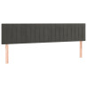 Cabecero con LED de terciopelo gris oscuro 180x5x78/88 cm 4