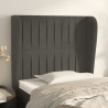 Cabecero con orejas de terciopelo gris oscuro 93x23x118/128 cm 1