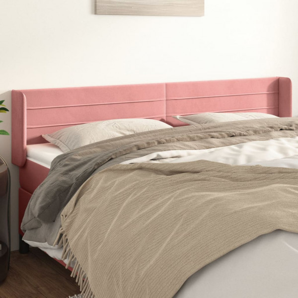 Cabecero de terciopelo rosa 183x16x78/88 cm D