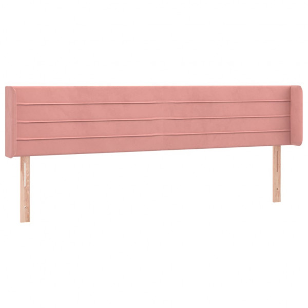 Cabecero de terciopelo rosa 183x16x78/88 cm M 2