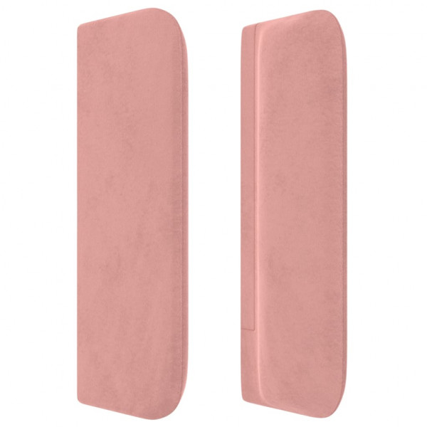 Cabecero de terciopelo rosa 183x16x78/88 cm M 4