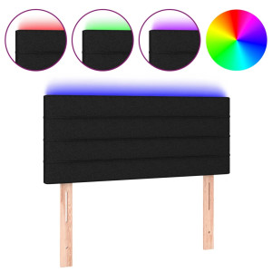 Cabecero con LED de tela negro 100x5x78/88 cm H