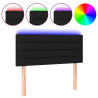 Cabecero con LED de tela negro 100x5x78/88 cm 2