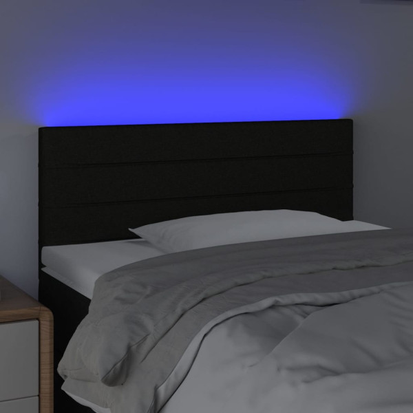 Cabecero con LED de tela negro 100x5x78/88 cm M 3