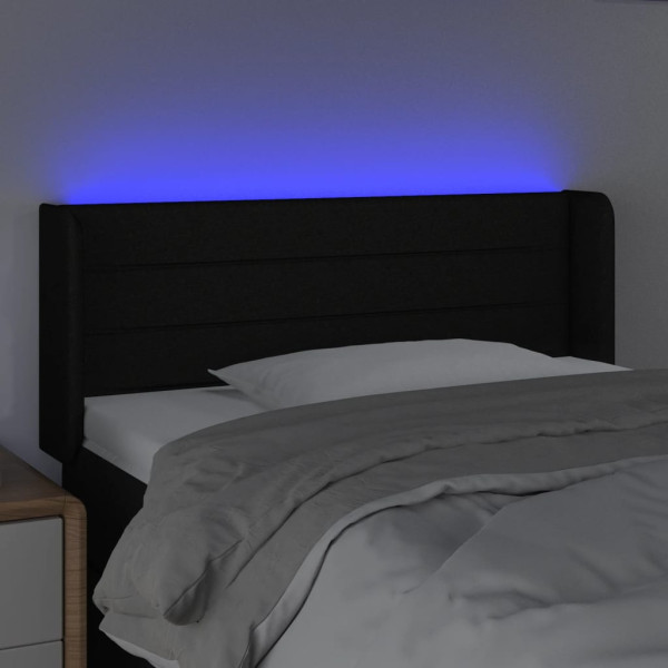 Cabecero con LED de tela negro 103x16x78/88 cm M 4
