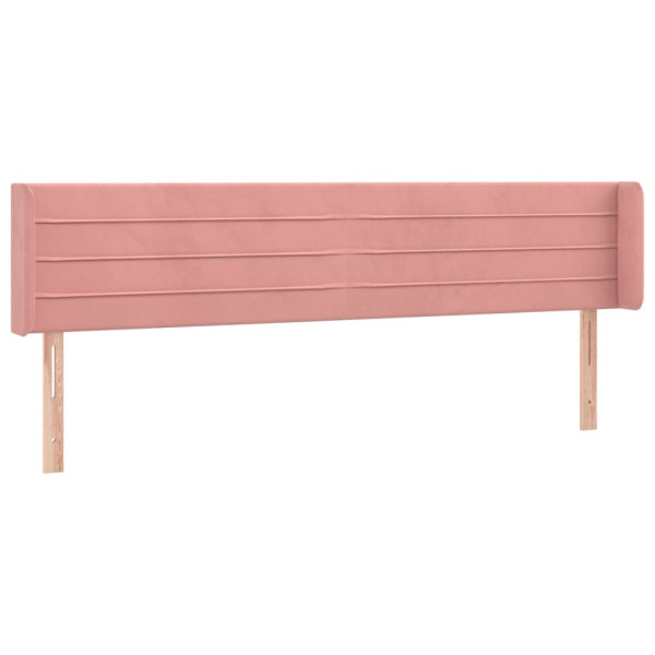 Cabeceira de cama c/ luzes LED veludo 183x16x78/88 cm rosa M 3