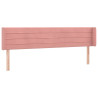 Cabecero con LED de terciopelo rosa 183x16x78/88 cm 3