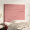 Cabeceros 2 unidades de terciopelo rosa 90x5x78/88 cm 1