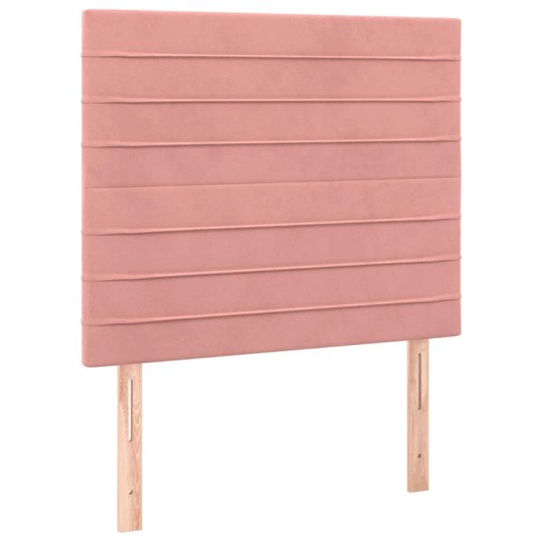 Cabeceira de cama 2 pcs veludo 90x5x78/88 cm rosa M 2