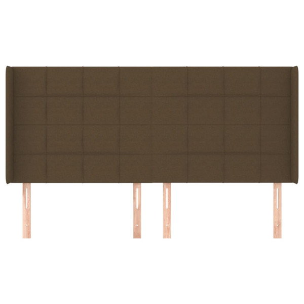 Cabeceira cama c/ abas tecido 163x16x118/128 cm castanho-escuro M 3