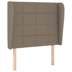 Cabeceira cama c/ abas tecido 83x23x118/128cm cinza-acastanhado H