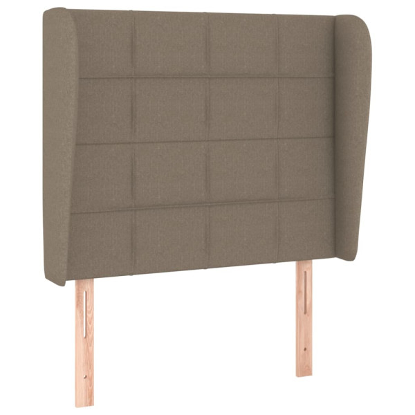 Cabecero con orejas de tela gris taupe 83x23x118/128 cm M 2