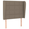 Cabecero con orejas de tela gris taupe 83x23x118/128 cm 2