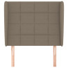 Cabecero con orejas de tela gris taupe 83x23x118/128 cm 3