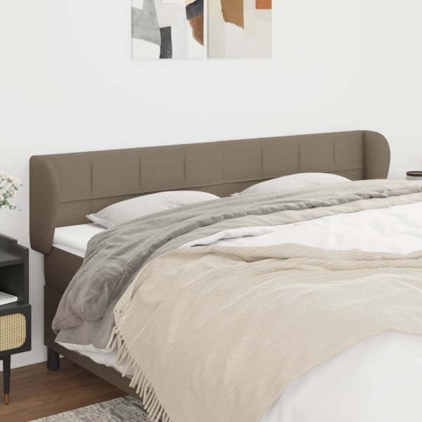 Cabecero de tela gris taupe 163x23x78/88 cm D
