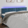 Cabecero con LED de terciopelo marrón oscuro 160x5x78/88 cm 1