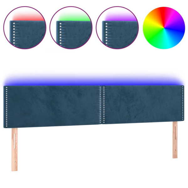 Cabecero con LED de terciopelo marrón oscuro 160x5x78/88 cm M 2
