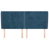 Cabeceira cama c/ abas veludo 163x23x118/128 cm azul-escuro 3