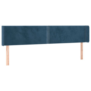 Cabecero de terciopelo azul oscuro 163x16x78/88 cm H