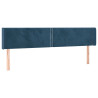 Cabeceira de cama c/ abas veludo 163x16x78/88cm azul-escuro 2