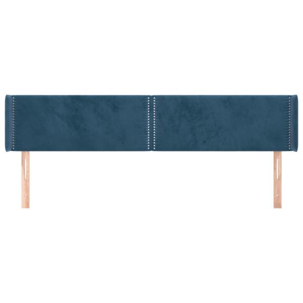 Cabecero de terciopelo azul oscuro 163x16x78/88 cm M 3