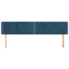 Cabeceira de cama c/ abas veludo 163x16x78/88cm azul-escuro 3