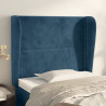 Cabecero con orejas de terciopelo azul oscuro 83x23x118/128 cm 1