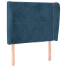 Cabeceira cama c/ abas veludo 83x23x118/128 cm azul-escuro 2